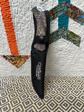 Camilus 5" Fixed Blade Hunting Knife with Sheath